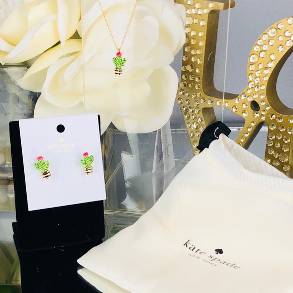 Kate Spade Scenic Route Cactus Earrings Necklace - Picture 5 of 8